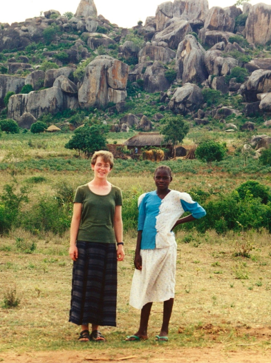 Katie with her friend Modesta in Tanzania.